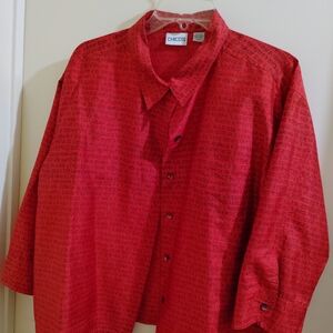 Chico's size 3 Red Button-Up Shirt